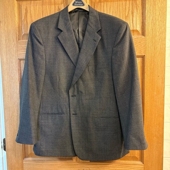 Bert Pulitzer Mens Dark Gray Twist Blazer 44S Sport Jacket Coat Tweed Wool Blend - Picture 1 of 10